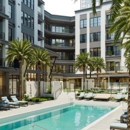 pool with lounge chairs
