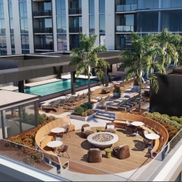 aerial view of courtyard area